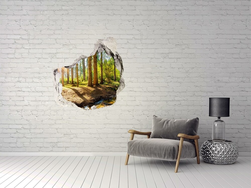 Hole in the wall decal Panorama of the forest