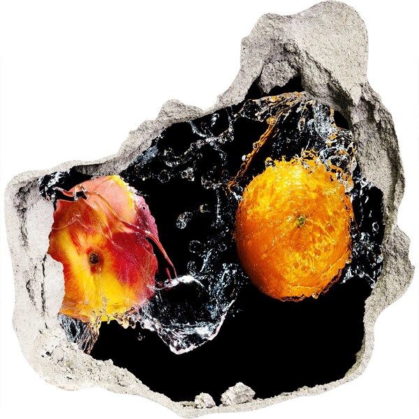 Hole wall sticker Fruity explosion in water