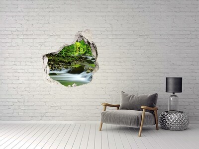Hole wall sticker Waterfall in the tropical forest