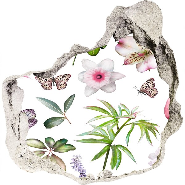 3D wall hole A flower paradise behind the wall