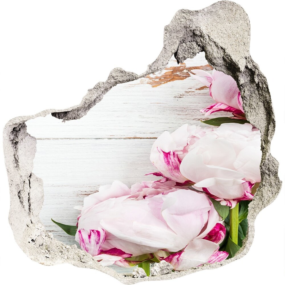 3D wall hole Peonies