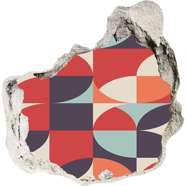 3D wall hole wallpaper Geometry in ruins