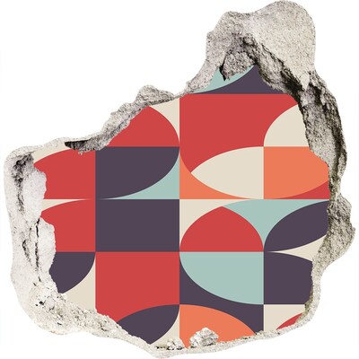 3D wall hole wallpaper Geometry in ruins