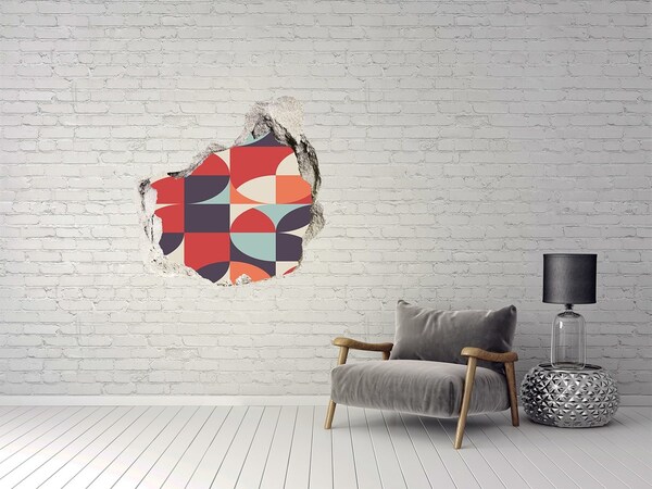 3D wall hole wallpaper Geometry in ruins