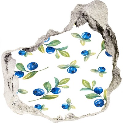 3D wall hole wallpaper Fruits on the wall background