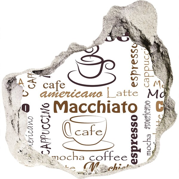 Hole wall sticker Coffee corner