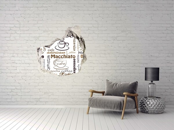 Hole wall sticker Coffee corner