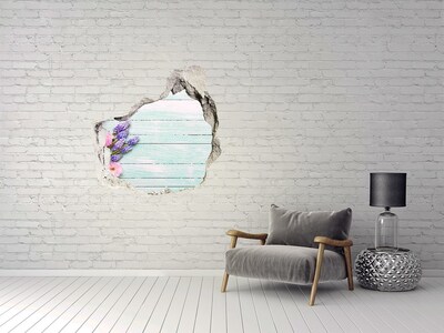 Hole in the wall decal Floral view through the wall