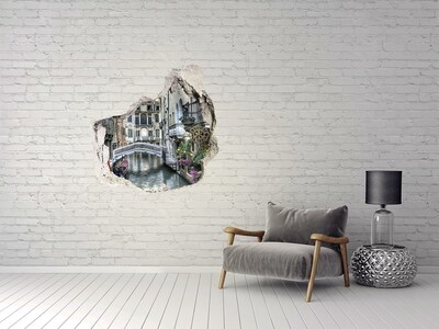 Hole in the wall decal Venice in a shot with a canal