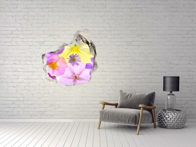 Hole in the wall decal Pansies