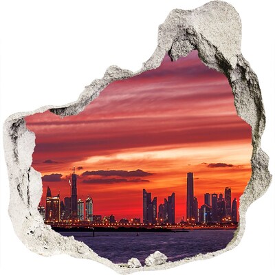 Hole in the wall sticker Sunset over Dubai