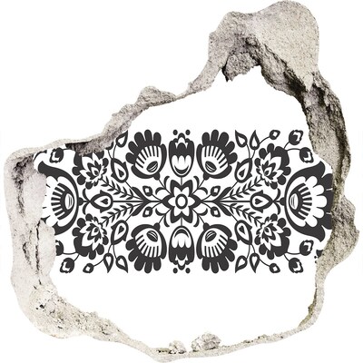 Hole in the wall decal Floral motif on the wall