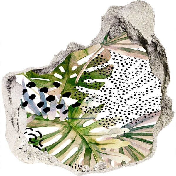 Hole in the wall sticker Hole-in-the-wall tropical garden