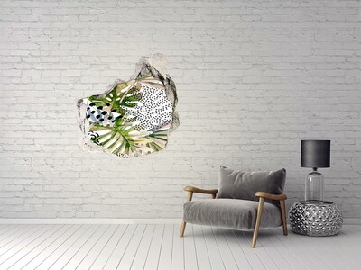 Hole in the wall sticker Hole-in-the-wall tropical garden