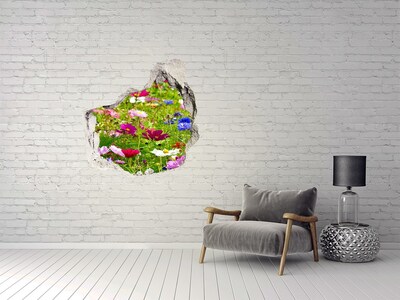 Hole wall sticker A flower paradise behind the wall