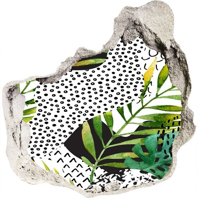 Hole in the wall sticker Tropical leaves