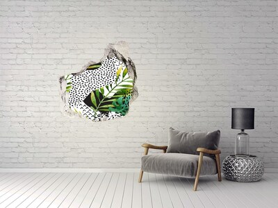 Hole in the wall sticker Tropical leaves