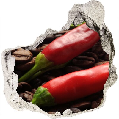 Hole in the wall decal The spicy taste of coffee and chili