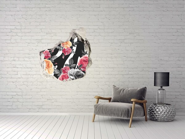 3D wall hole Floral shot from concrete
