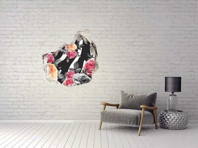 3D wall hole Floral shot from concrete