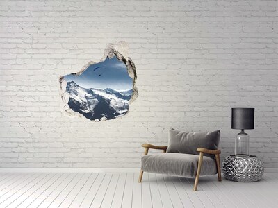 Hole wall sticker Mountain landscape with a paraglider