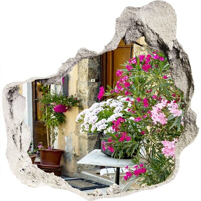 Hole wall sticker A flower corner in the town