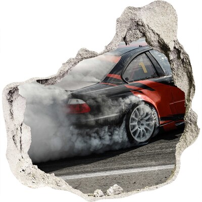 3D wall hole Race car in action