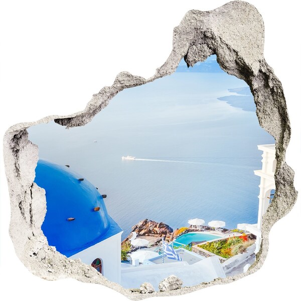 Hole wall sticker View from Santorini