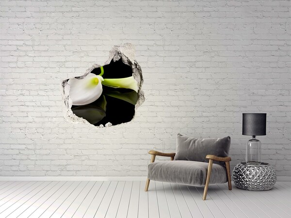 Hole wall sticker Flower in concrete