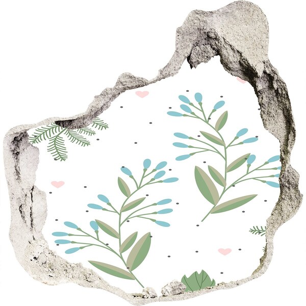 Hole in the wall decal Green garden in a hole in the wall