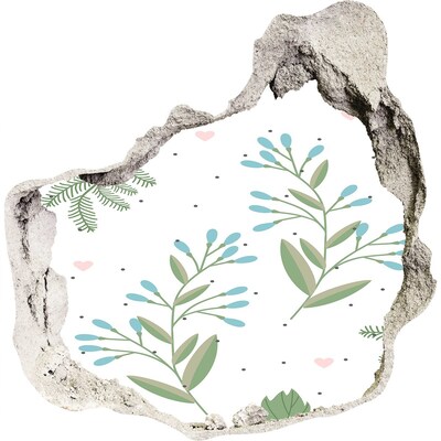 Hole in the wall decal Green garden in a hole in the wall