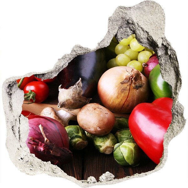 Hole in the wall sticker Fruit and Vegetables in a Hole in the Wall