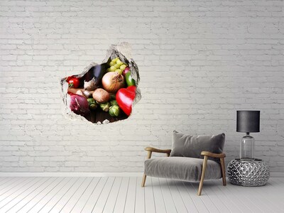 Hole in the wall sticker Fruit and Vegetables in a Hole in the Wall