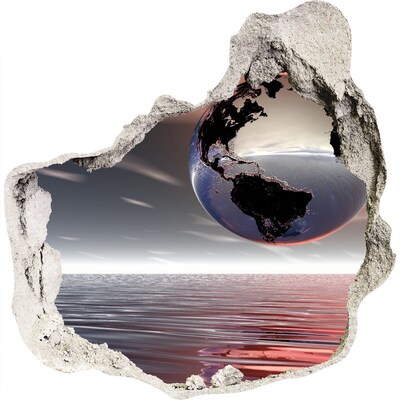 Hole in the wall decal Planet Earth