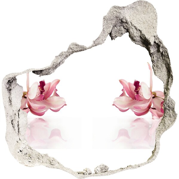 Hole in the wall sticker Floral illusion in the wall