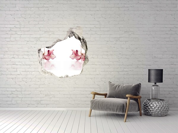 Hole in the wall sticker Orchid