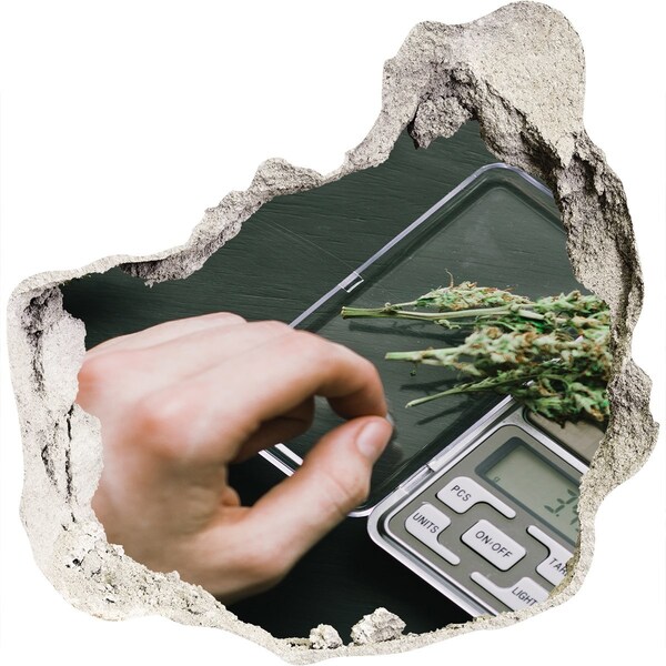 Hole in the wall sticker Weight with marijuana