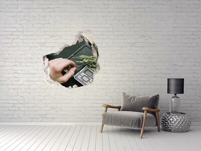 Hole in the wall sticker Weight with marijuana