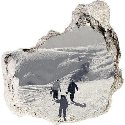 Hole in the wall sticker Winter mountain landscape