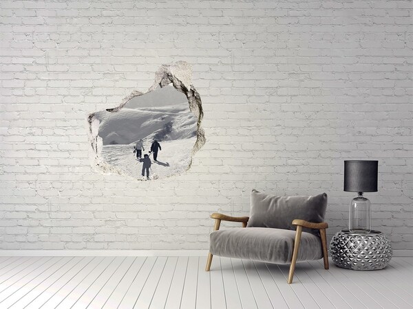 Hole in the wall sticker Winter mountain landscape