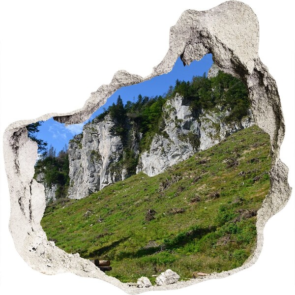 Hole in the wall decal Mountain landscape through a hole in the wall