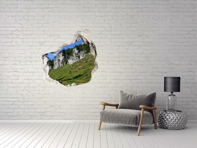 Hole in the wall decal Mountain landscape through a hole in the wall
