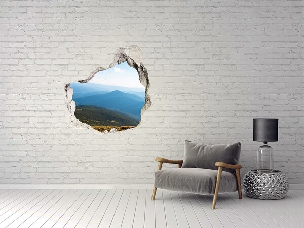 Hole in the wall decal Mountain landscape behind the hole in the wall