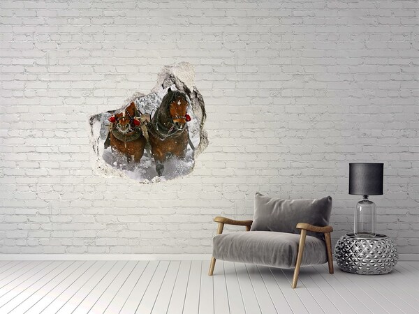 Hole in the wall decal Sleigh ride