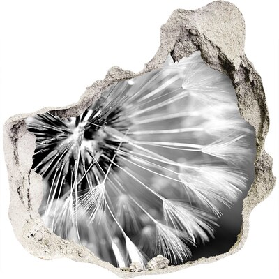 Hole wall sticker Dandelions in black and white