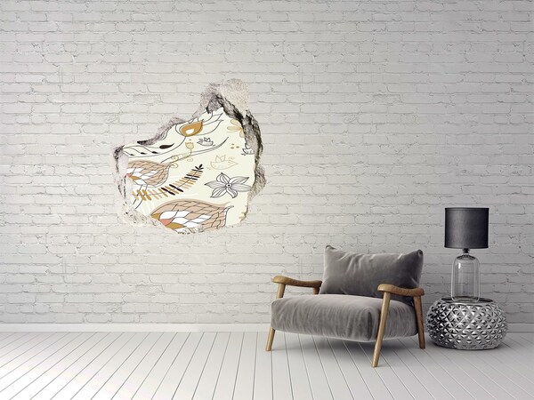 Hole wall sticker Spring birds in the garden