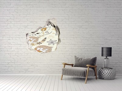 Hole wall sticker Spring birds in the garden