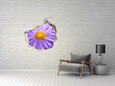 Hole wall sticker Flower in concrete