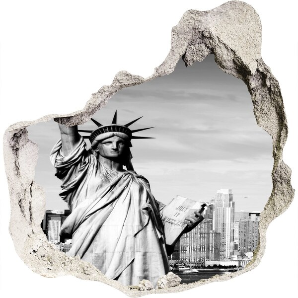 Hole wall sticker Statue of Liberty in New York