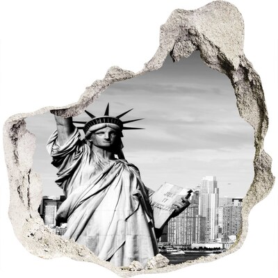 Hole wall sticker statue of Liberty